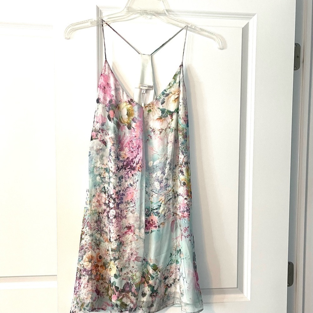 Lavender Brown spaghetti mini Dress, floral